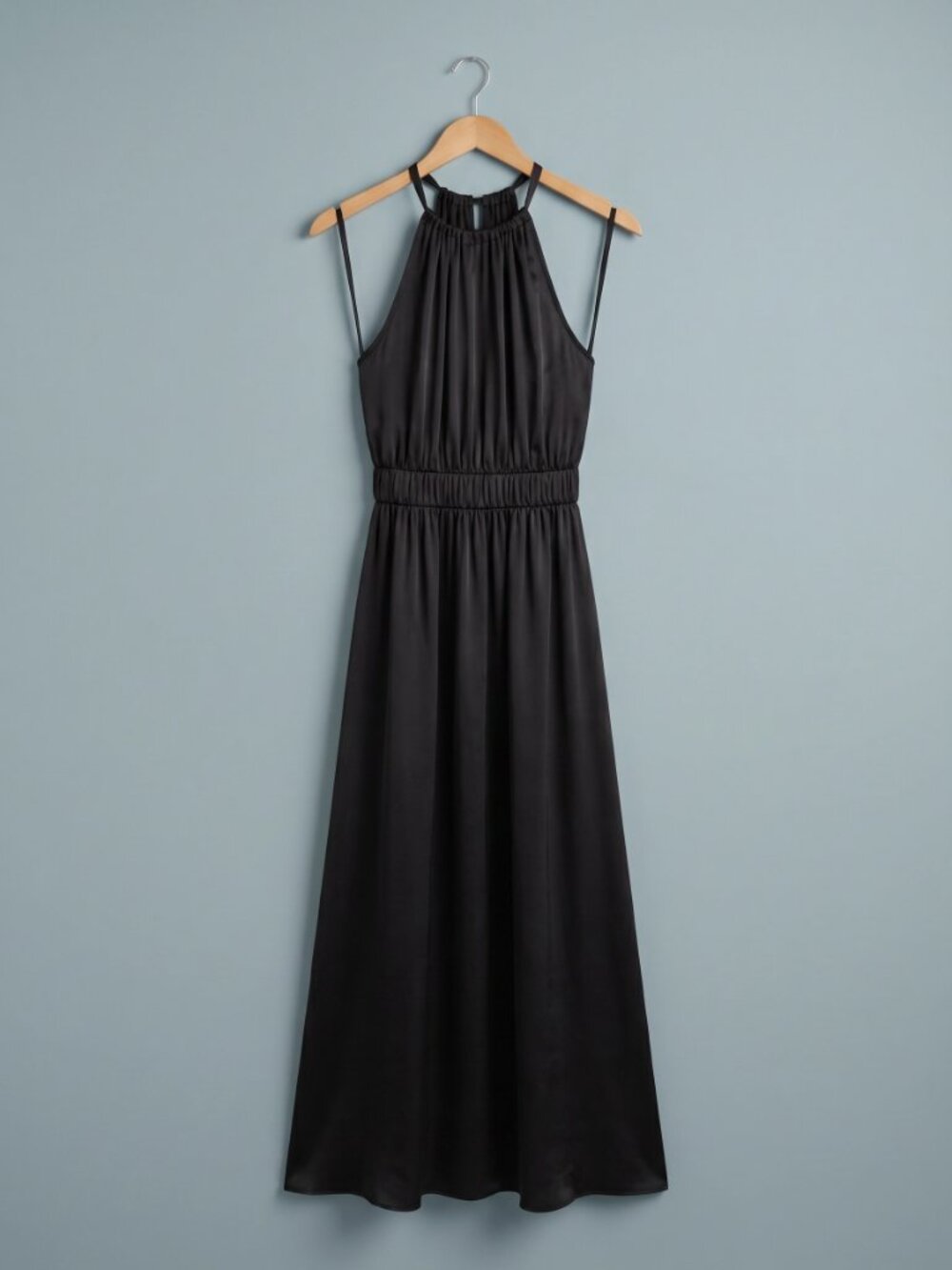 Calypso St. Barth Black Silk Halter Midi Dress Size XS